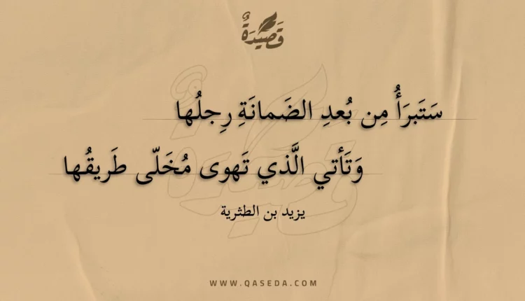 قصيدة ستبرأ من بعد الضمانة رجلها