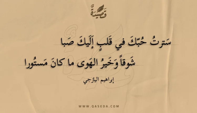 قصيدة سترت حبك في قلب إليك صبا