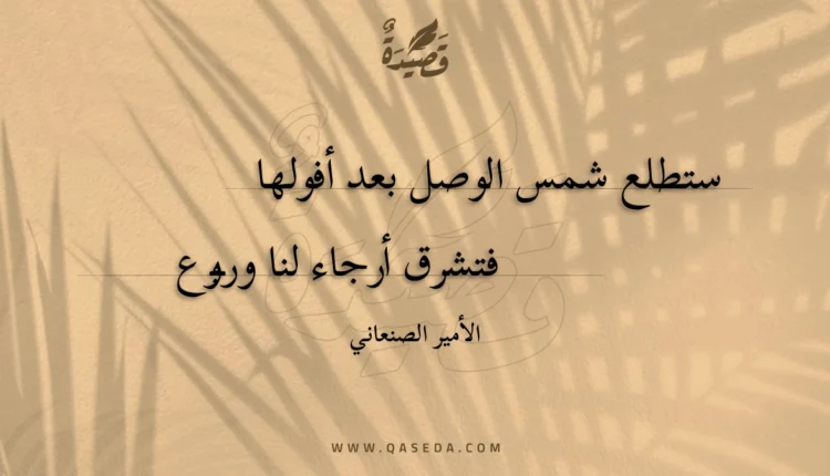 قصيدة ستطلع شمس الوصل بعد أفولها