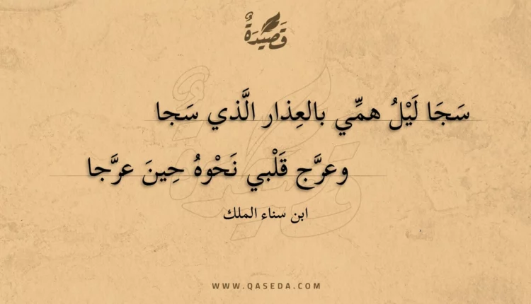 قصيدة سجا ليل همي بالعذار الذي سجا