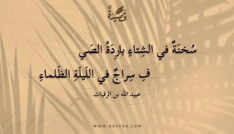 قصيدة سخنة في الشتاء باردة الصيف