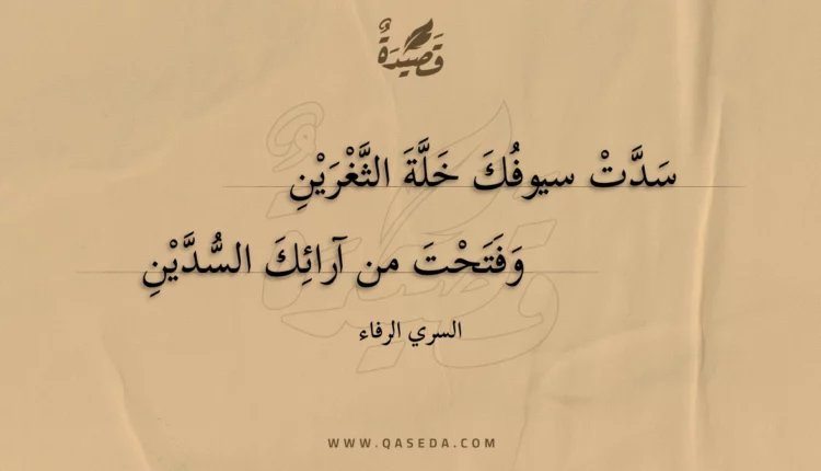 قصيدة سدت سيوفك خلة الثغرين