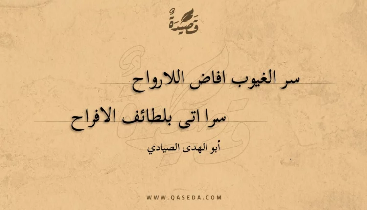 قصيدة سر الغيوب افاض اللارواح