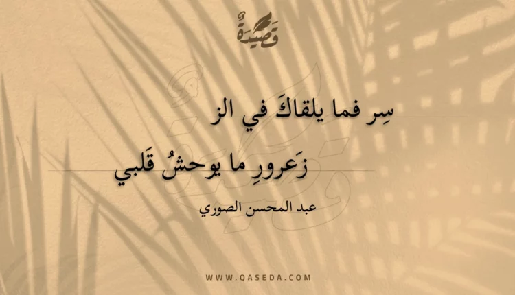 قصيدة سر فما يلقاك في