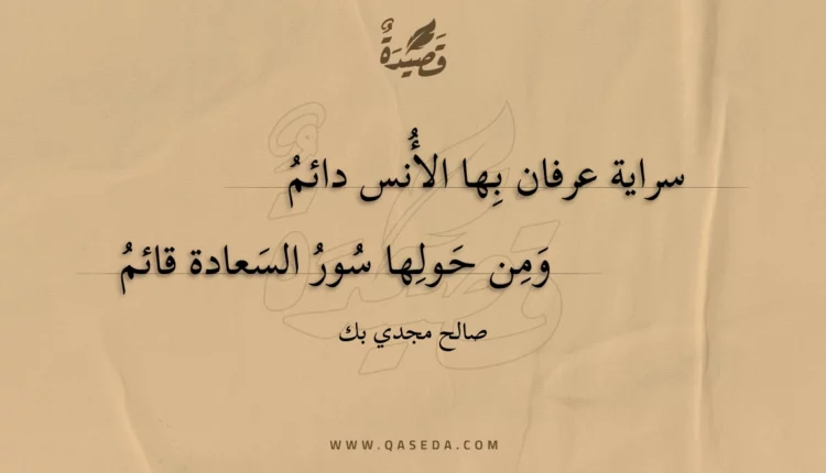 قصيدة سراية عرفان بها الأنس دائم