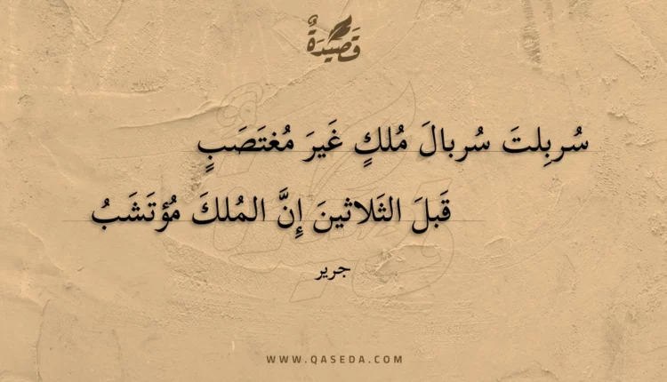 قصيدة سربلت سربال ملك غير مغتصب