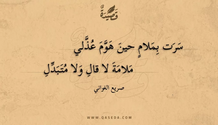 قصيدة سرت بملام حين هوم عذلي