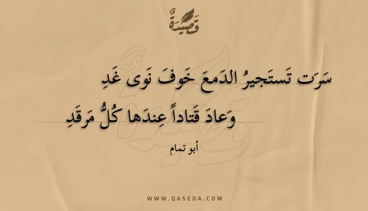 قصيدة سرت تستجير الدمع خوف نوى غد