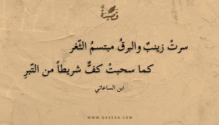 قصيدة سرت زينب والبرق مبتسم الثغر