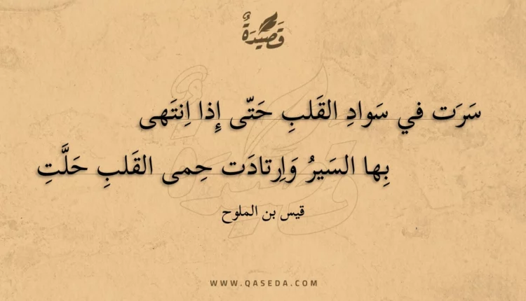 قصيدة سرت في سواد القلب حتى إذا انتهى