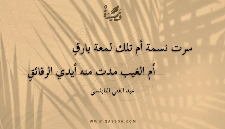 قصيدة سرت نسمة أم تلك لمعة بارق