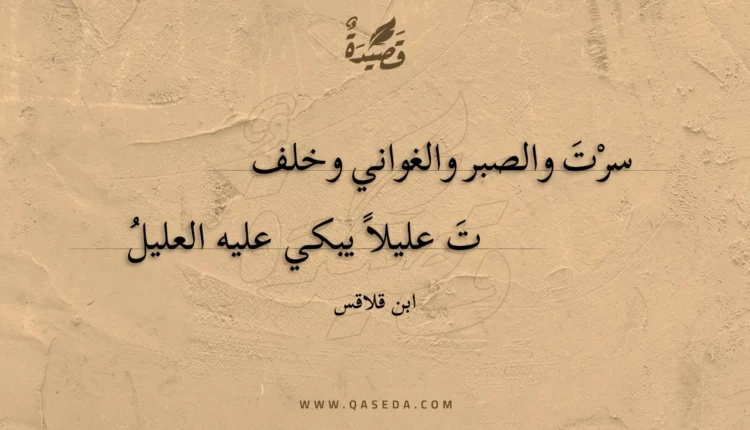 قصيدة سرت والصبر والغواني وخلف