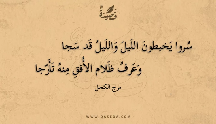 قصيدة سروا يخبطون الليل والليل قد سجا