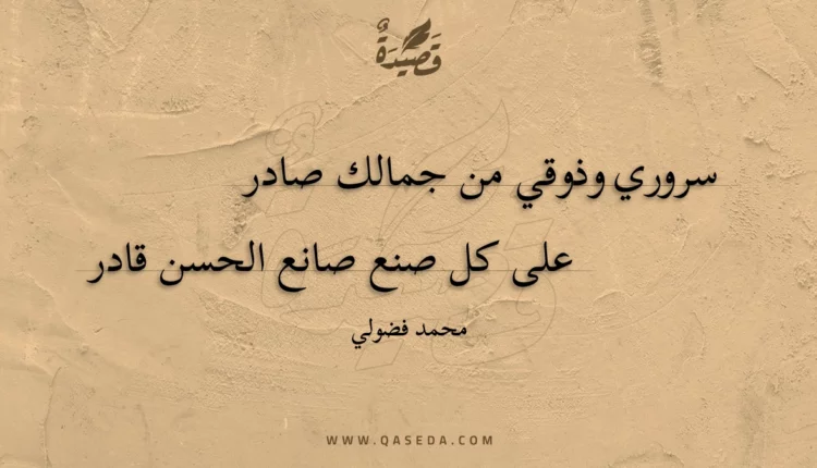 قصيدة سروري وذوقي من جمالك صادر