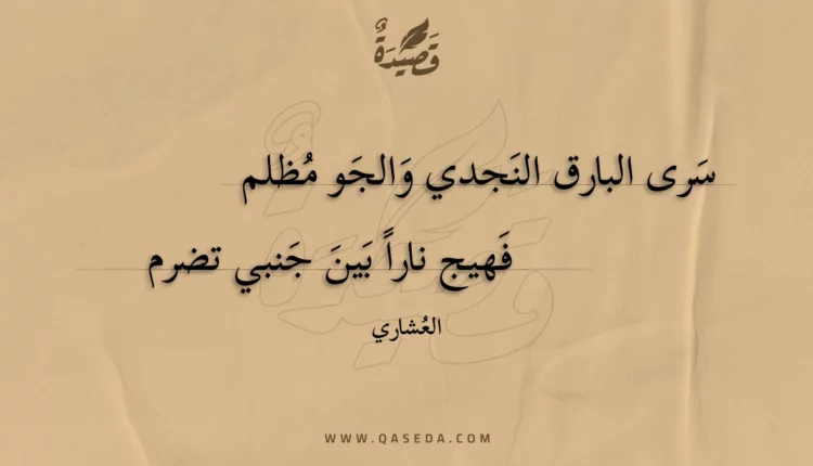 قصيدة سرى البارق النجدي والجو مظلم