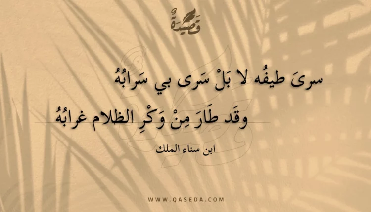 قصيدة سرى طيفه لا بل سرى بي سرابه