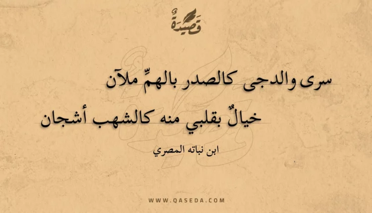 قصيدة سرى والدجى كالصدر بالهم ملآن