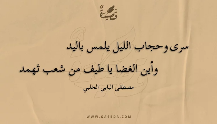 قصيدة سرى وحجاب الليل يلمس باليد