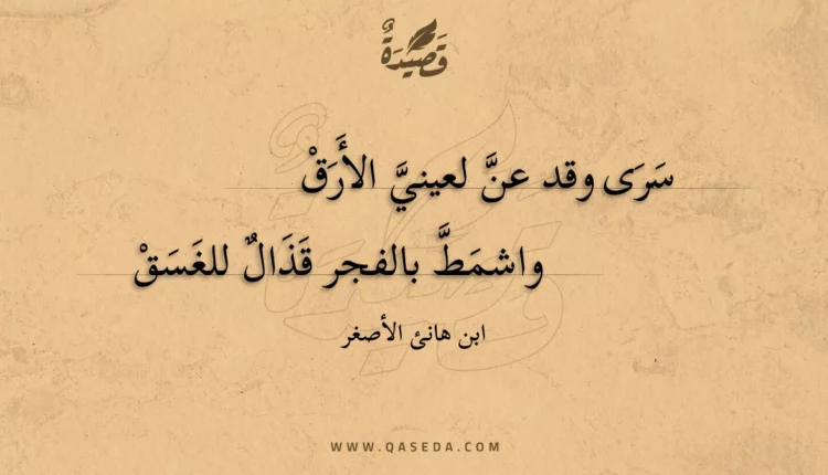 قصيدة سرى وقد عن لعيني الأرق