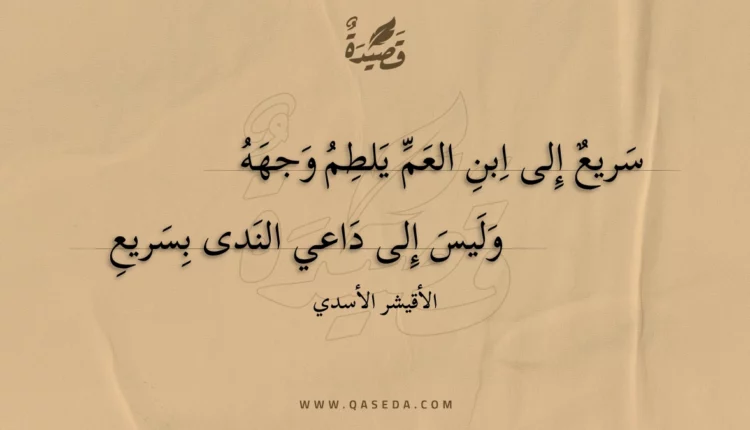 قصيدة سريع إلى ابن العم يلطم وجهه
