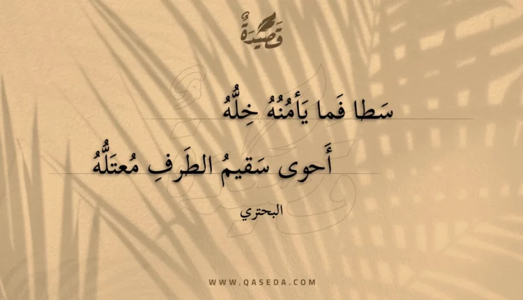 قصيدة سطا فما يأمنه خله