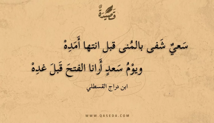 قصيدة سعي شفى بالمنى قبل انتها أمده