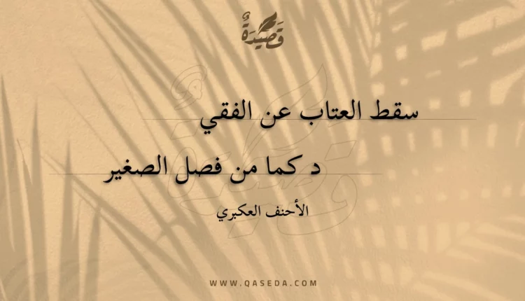 قصيدة سقط العتاب عن الفقي