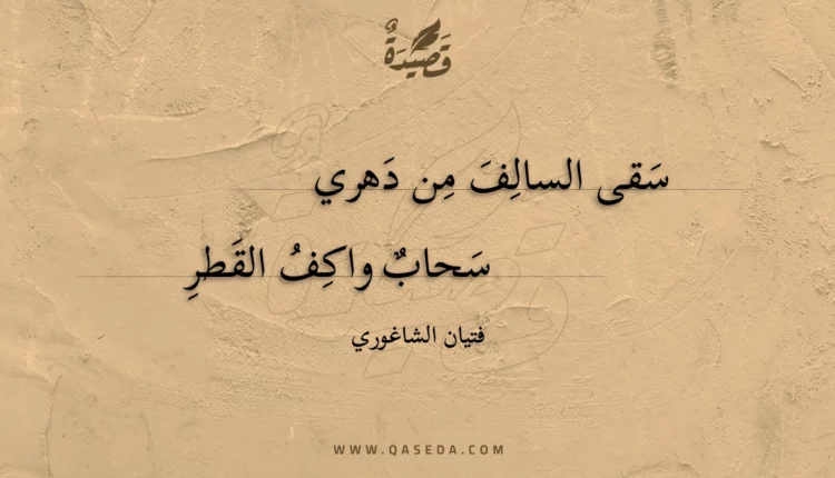 قصيدة سقى السالف من دهري