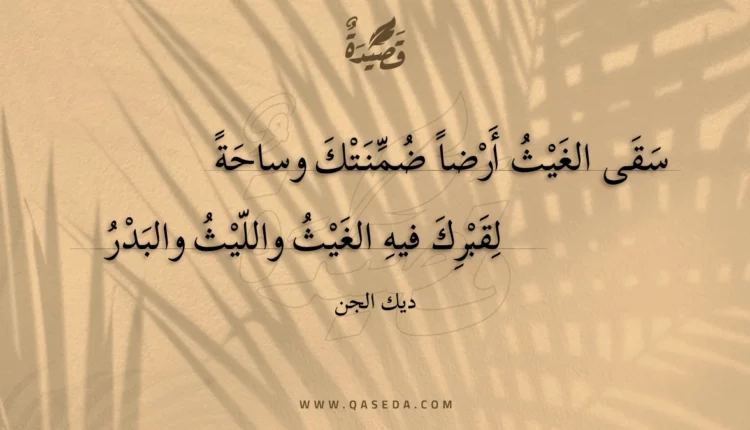 قصيدة سقى الغيث أرضا ضمنتك وساحة