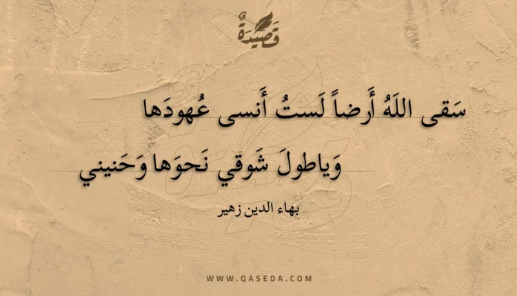 قصيدة سقى الله أرضا لست أنسى عهودها