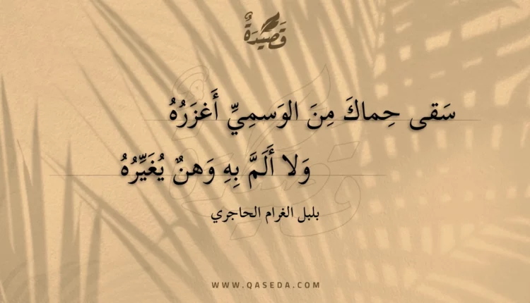 قصيدة سقى حماك من الوسمي أغزره