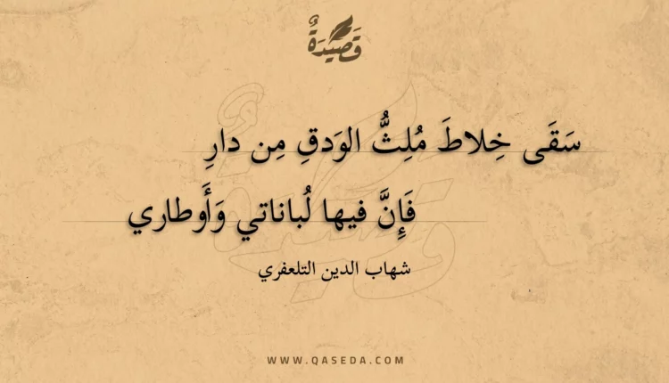 قصيدة سقى خلاط ملث الودق من دار