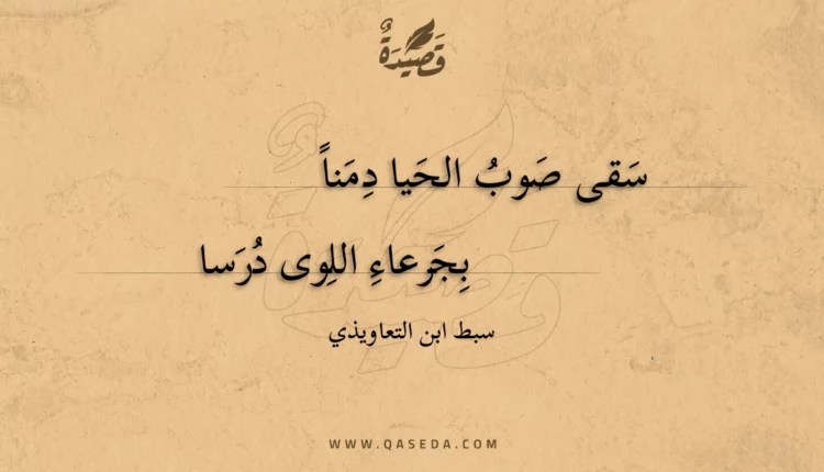 قصيدة سقى صوب الحيا دمنا