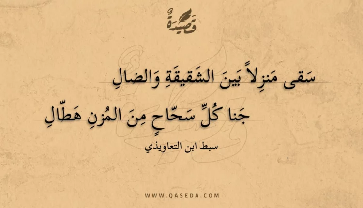 قصيدة سقى منزلا بين الشقيقة والضال