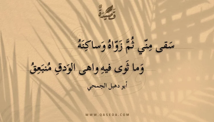 قصيدة سقى مني ثم زواه وساكنه