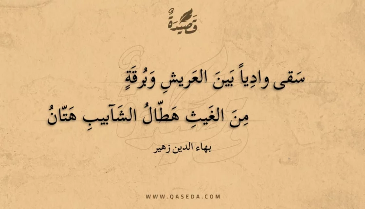قصيدة سقى واديا بين العريش وبرقة
