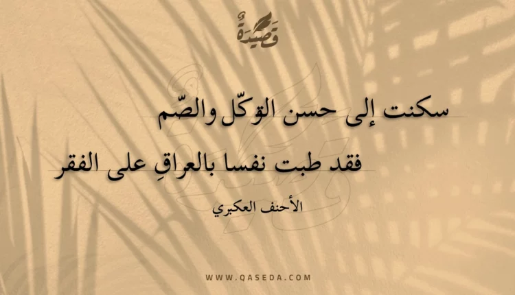 قصيدة سكنت إلى حسن التوكل والصم