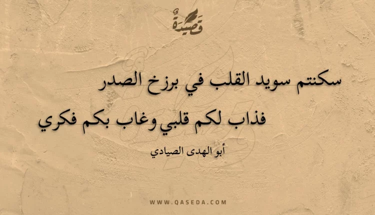 قصيدة سكنتم سويد القلب في برزخ الصدر