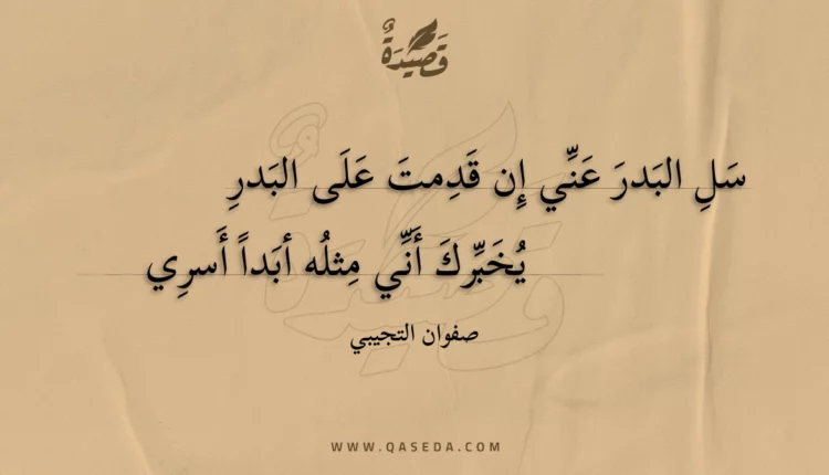 قصيدة سل البدر عني إن قدمت على البدر