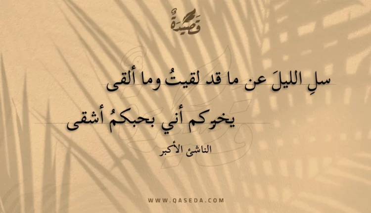 قصيدة سل الليل عن ما قد لقيت وما ألقى