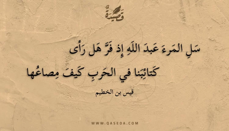 قصيدة سل المرء عبد الله إذ فر هل رأى