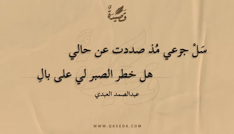 قصيدة سل جزعي مذ صددت عن حالي