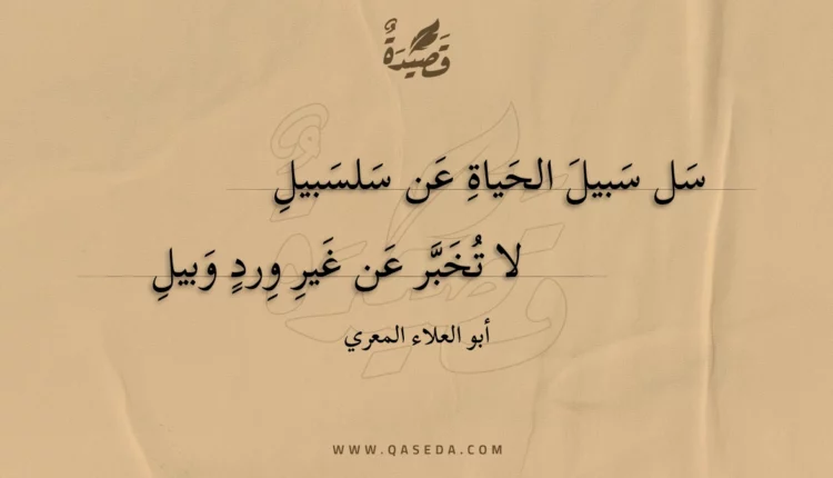 قصيدة سل سبيل الحياة عن سلسبيل