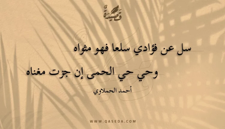 قصيدة سل عن فؤادي سلعا فهو مثواه