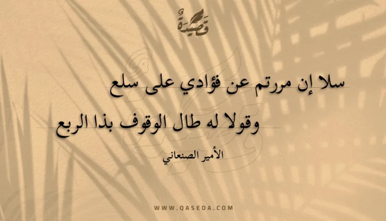 قصيدة سلا إن مررتم عن فؤادي على سلع