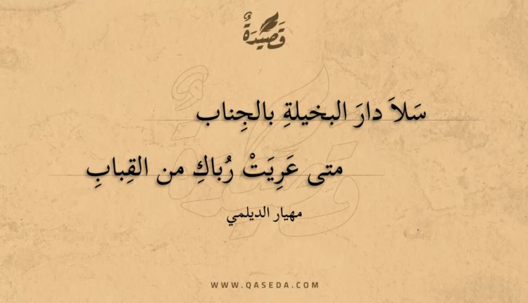 قصيدة سلا دار البخيلة بالجناب
