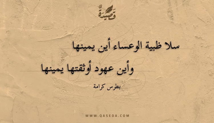 قصيدة سلا ظبية الوعساء أين يمينها