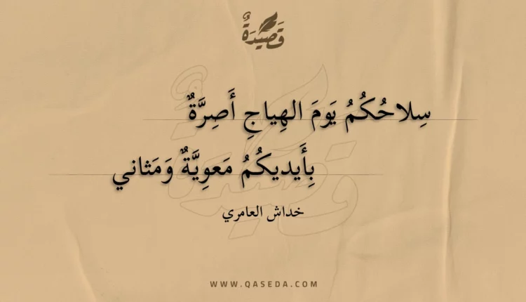 قصيدة سلاحكم يوم الهياج أصرة