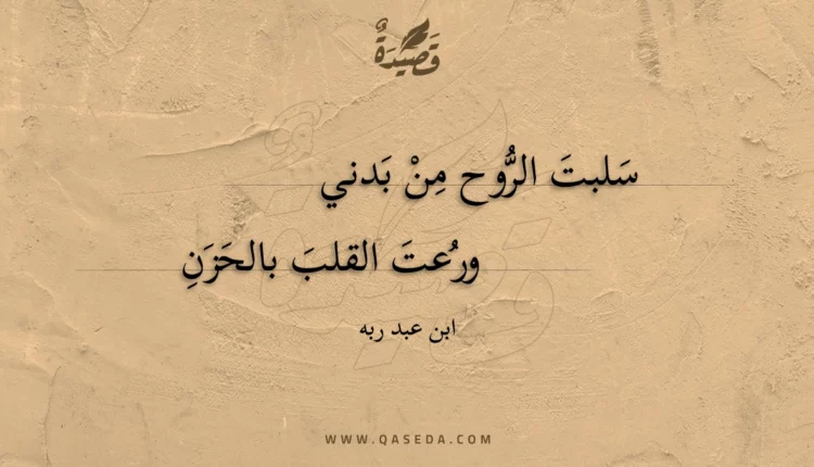 قصيدة سلبت الروح من بدني
