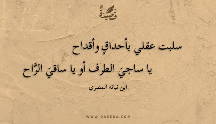 قصيدة سلبت عقلي بأحداق وأقداح